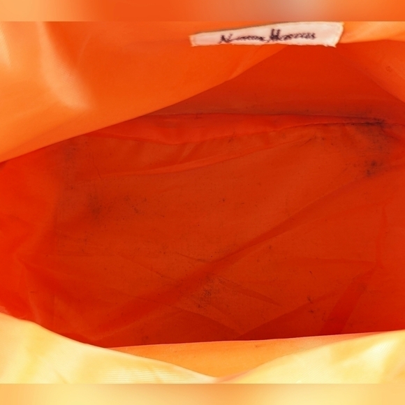 Neiman Marcus Vintage Canvas Mini Tote Bag with Round Handles in Orange - Picture 7 of 8